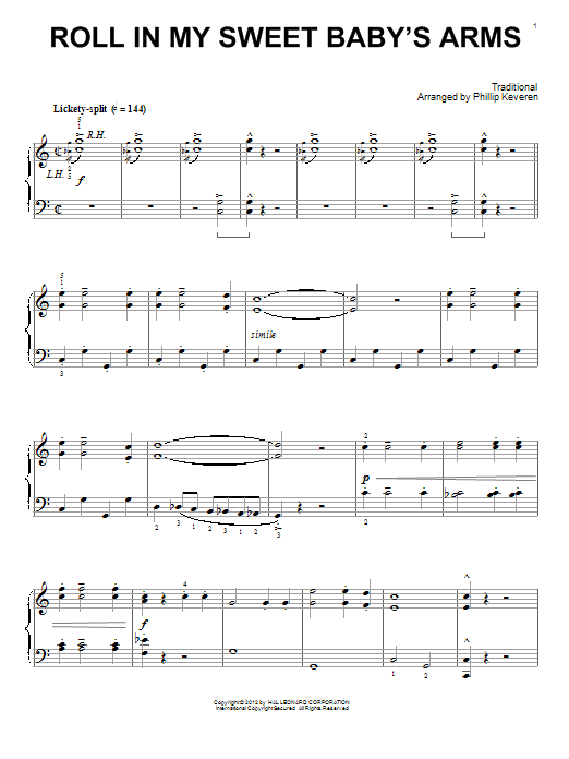 Download Phillip Keveren Roll In My Sweet Baby's Arms Sheet Music and learn how to play Piano PDF digital score in minutes