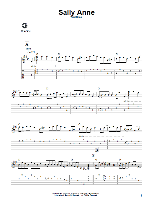 Download Traditional Sally Ann Sheet Music and learn how to play Guitar Tab PDF digital score in minutes