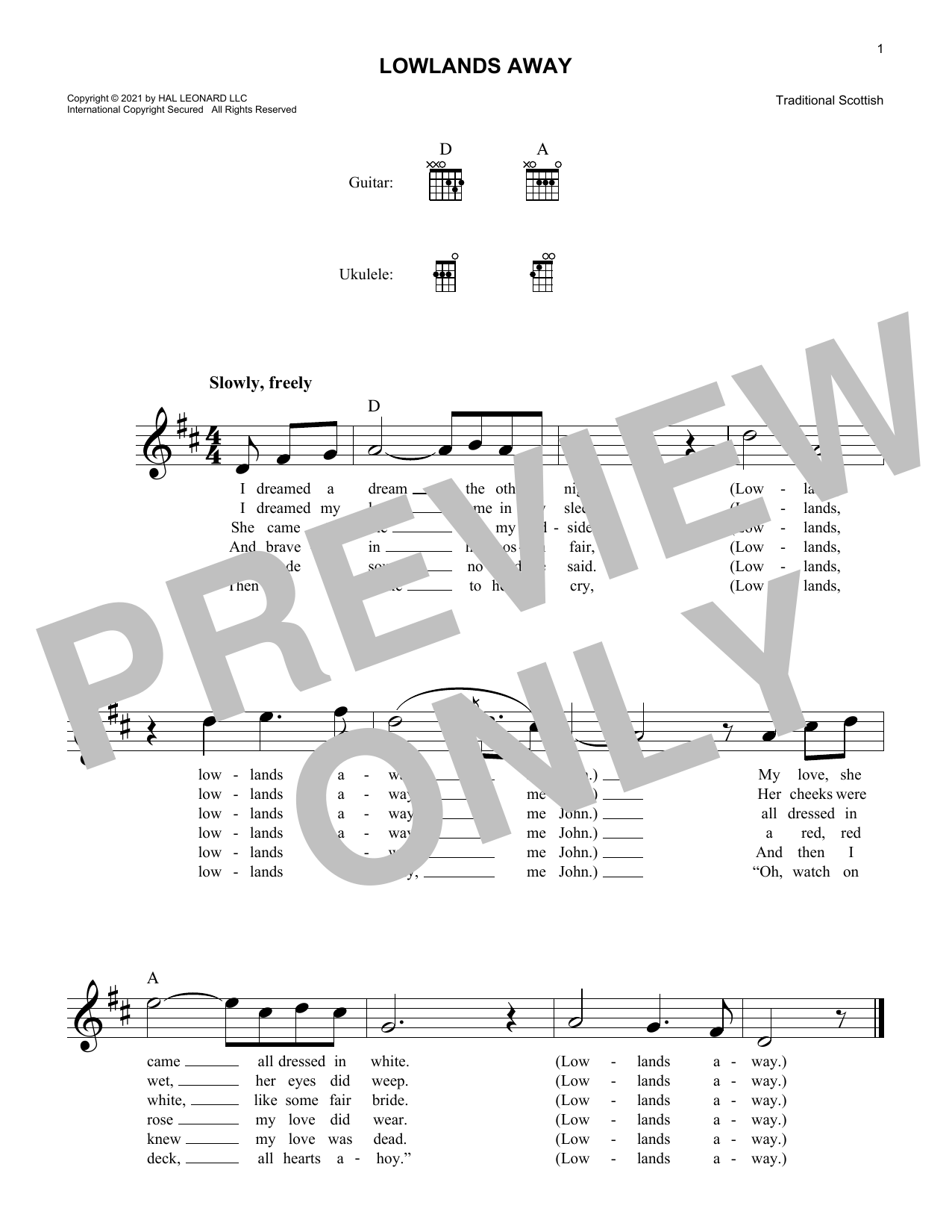 Download Traditional Scottish Lowlands Away Sheet Music and learn how to play Lead Sheet / Fake Book PDF digital score in minutes