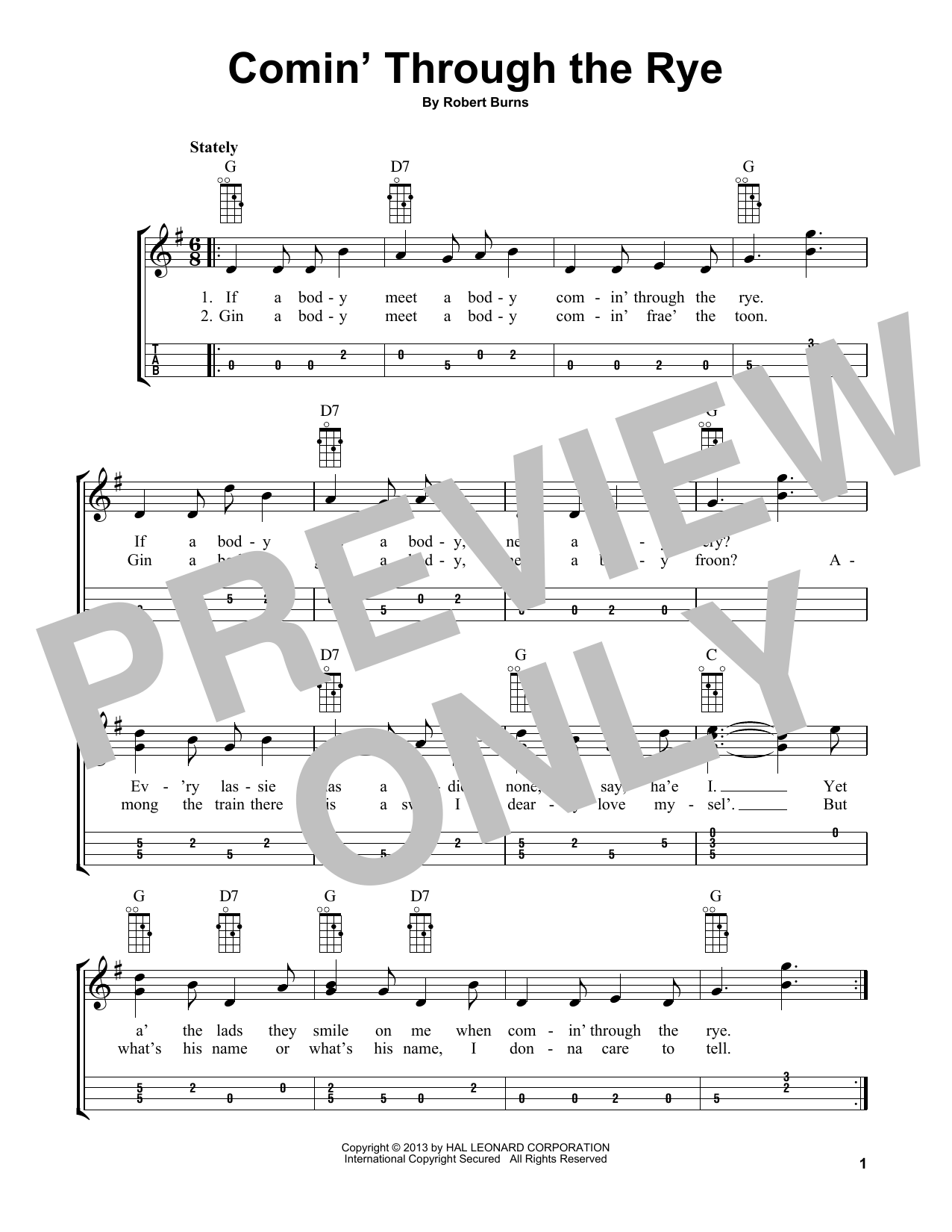 Download Traditional Scottish Melody Comin' Through The Rye (arr. Bobby Westfall) Sheet Music and learn how to play Mandolin PDF digital score in minutes