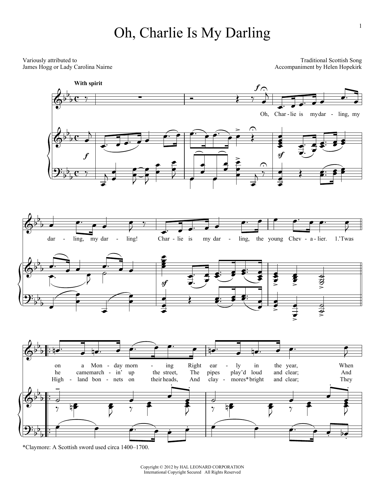 Download Traditional Scottish Song Oh, Charlie Is My Darling Sheet Music and learn how to play Vocal Duet PDF digital score in minutes