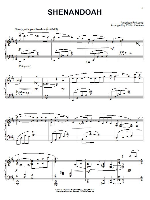 Download Traditional Shenandoah Sheet Music and learn how to play Piano PDF digital score in minutes