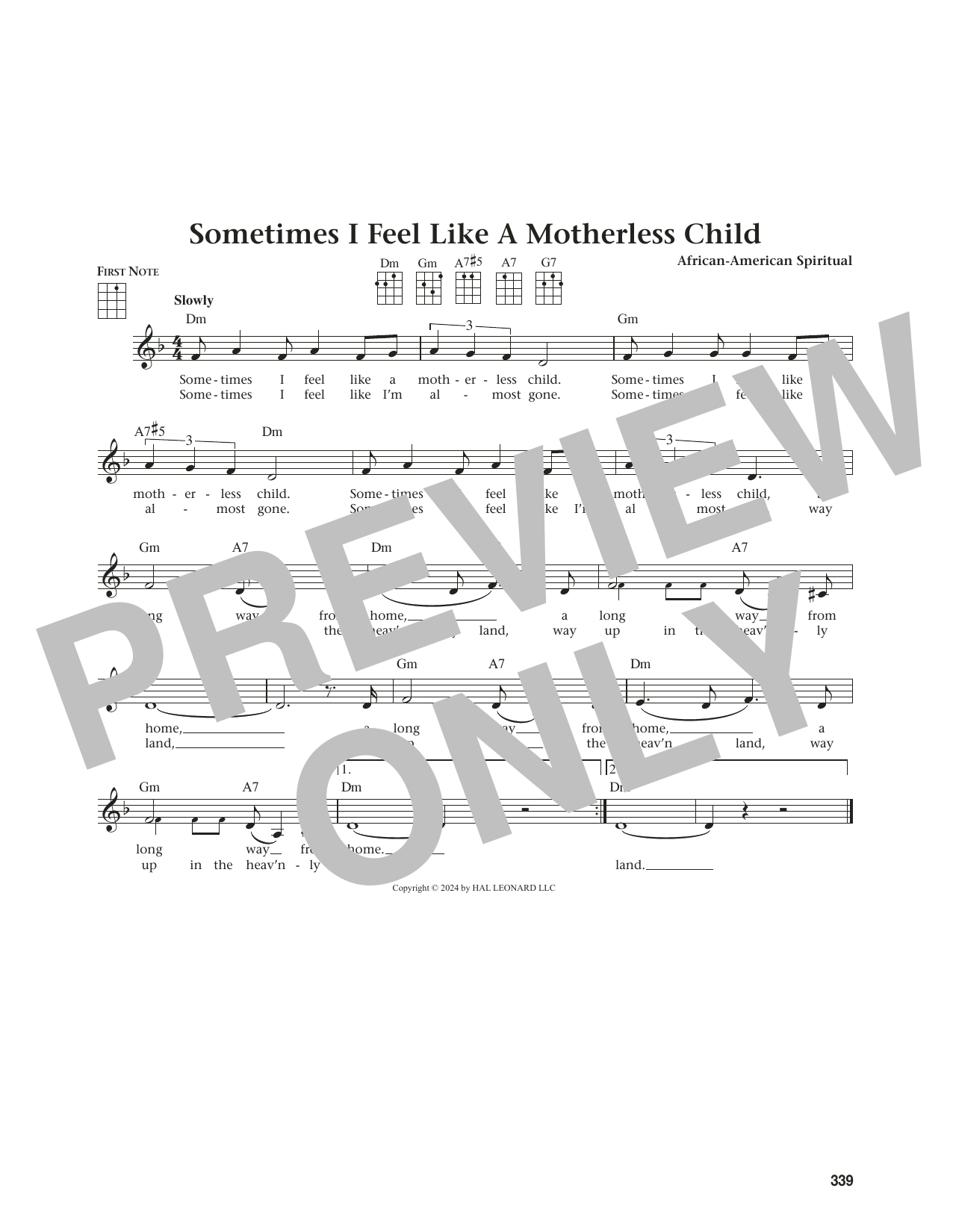 Download Traditional Sometimes I Feel Like A Motherless Child (from The Daily Ukulele) (arr. Jim Belo Sheet Music and learn how to play Ukulele PDF digital score in minutes