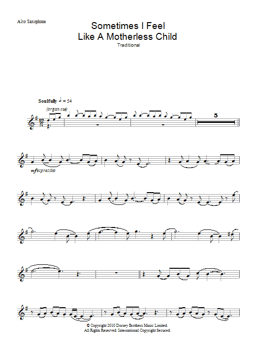 Download Traditional Sometimes I Feel Like A Motherless Child Sheet Music and learn how to play Melody Line, Lyrics & Chords PDF digital score in minutes