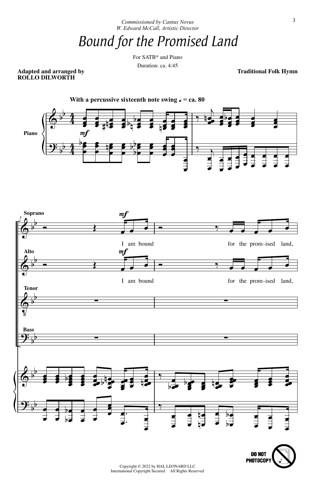 Download Traditional Spiritual Bound For The Promised Land (arr. Rollo Dilworth) Sheet Music and learn how to play SATB Choir PDF digital score in minutes