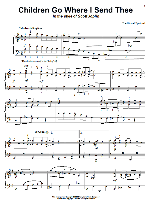 Download Traditional Carol Children Go Where I Send Thee Sheet Music and learn how to play Piano PDF digital score in minutes