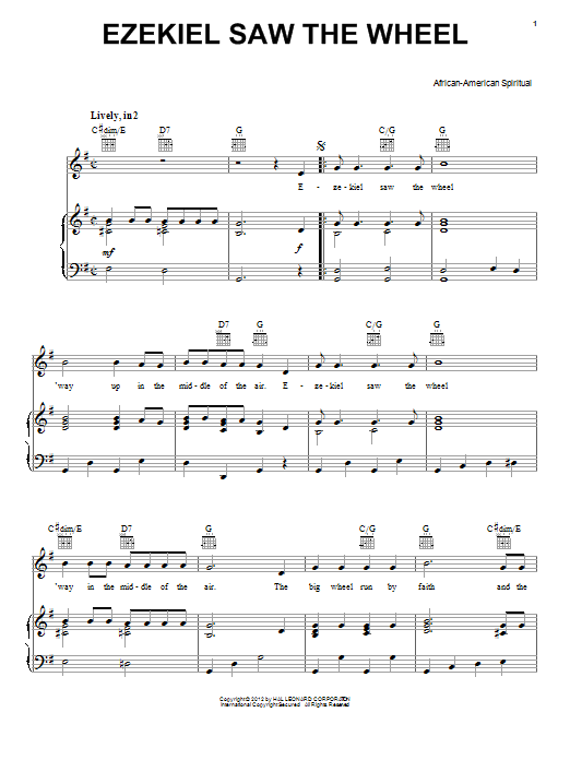Download African-American Spiritual Wheels A-Turnin' Sheet Music and learn how to play Piano, Vocal & Guitar (Right-Hand Melody) PDF digital score in minutes