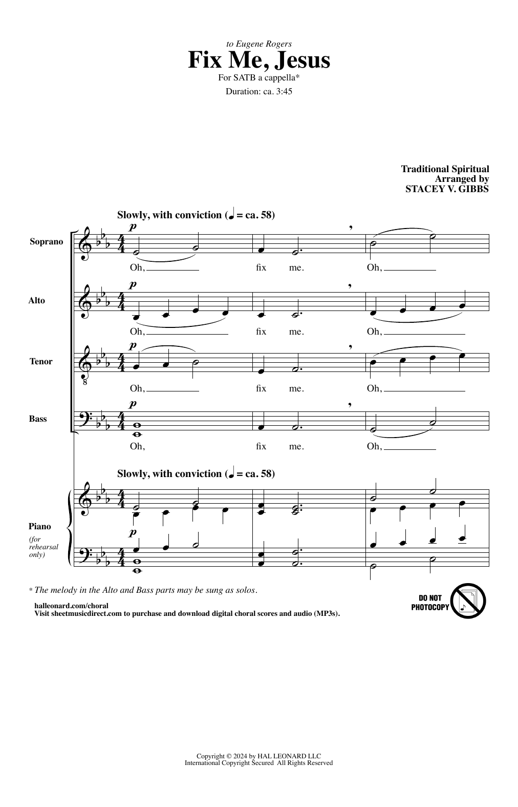 Download Traditional Spiritual Fix Me, Jesus (arr. Stacey V. Gibbs) Sheet Music and learn how to play SATB Choir PDF digital score in minutes