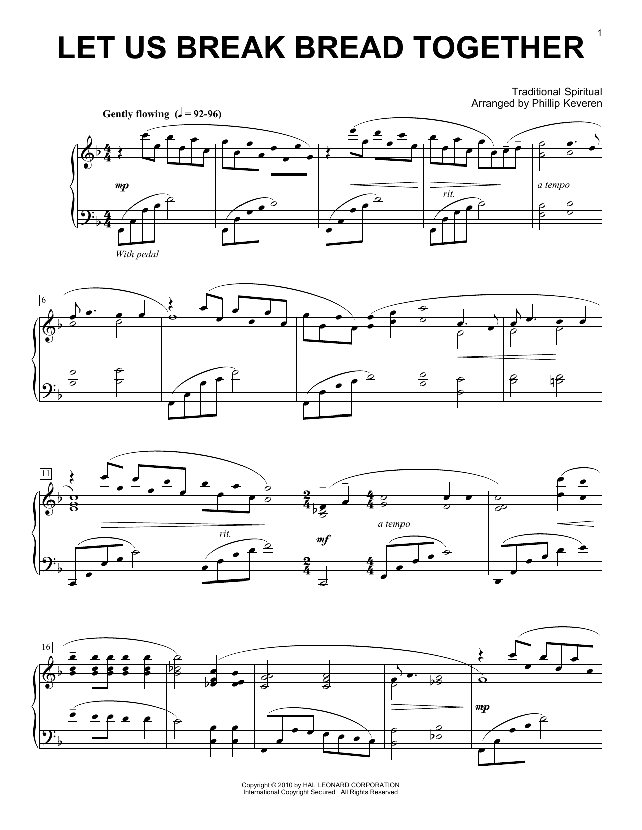 Download African-American Spiritual Let Us Break Bread Together Sheet Music and learn how to play Easy Piano PDF digital score in minutes