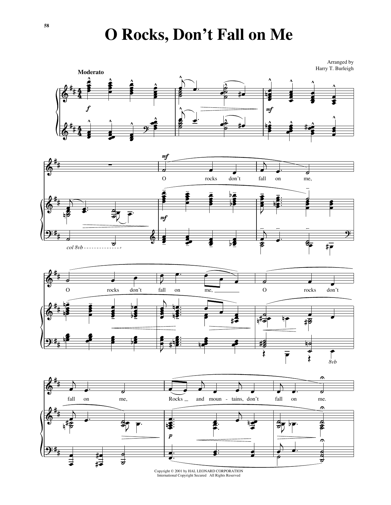 Download Traditional Spiritual O Rocks, Don't Fall On Me Sheet Music and learn how to play Piano & Vocal PDF digital score in minutes