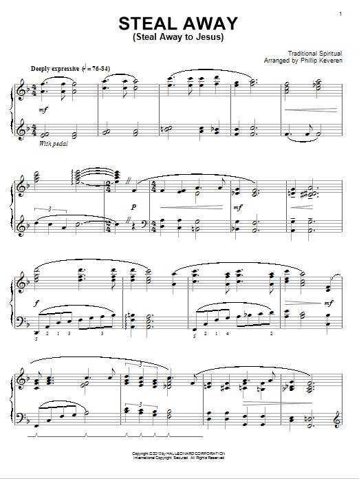 Download African-American Spiritual Steal Away (Steal Away To Jesus) Sheet Music and learn how to play Piano PDF digital score in minutes