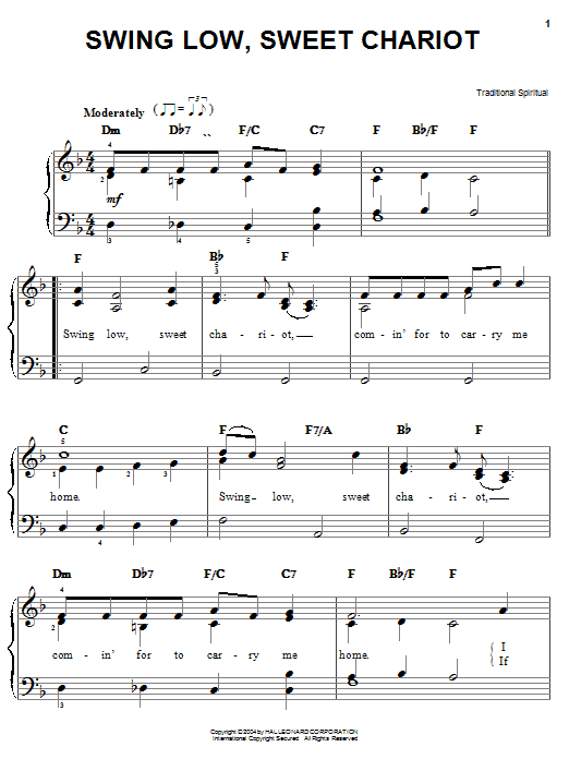 Download African-American Spiritual Swing Low, Sweet Chariot Sheet Music and learn how to play Ukulele PDF digital score in minutes