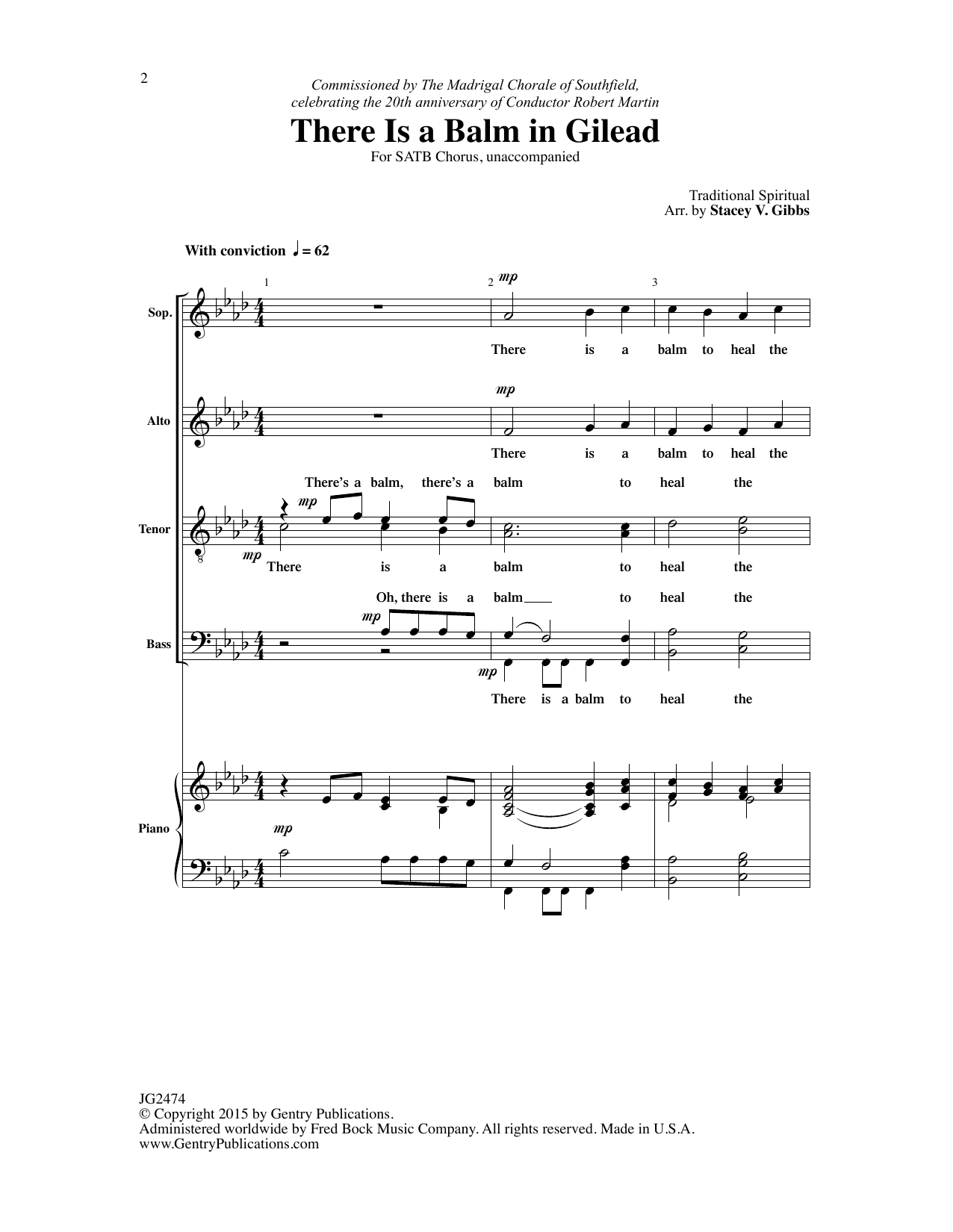 Download Traditional Spiritual There Is A Balm In Gilead (arr. Stacey V. Gibbs) Sheet Music and learn how to play SATB Choir PDF digital score in minutes