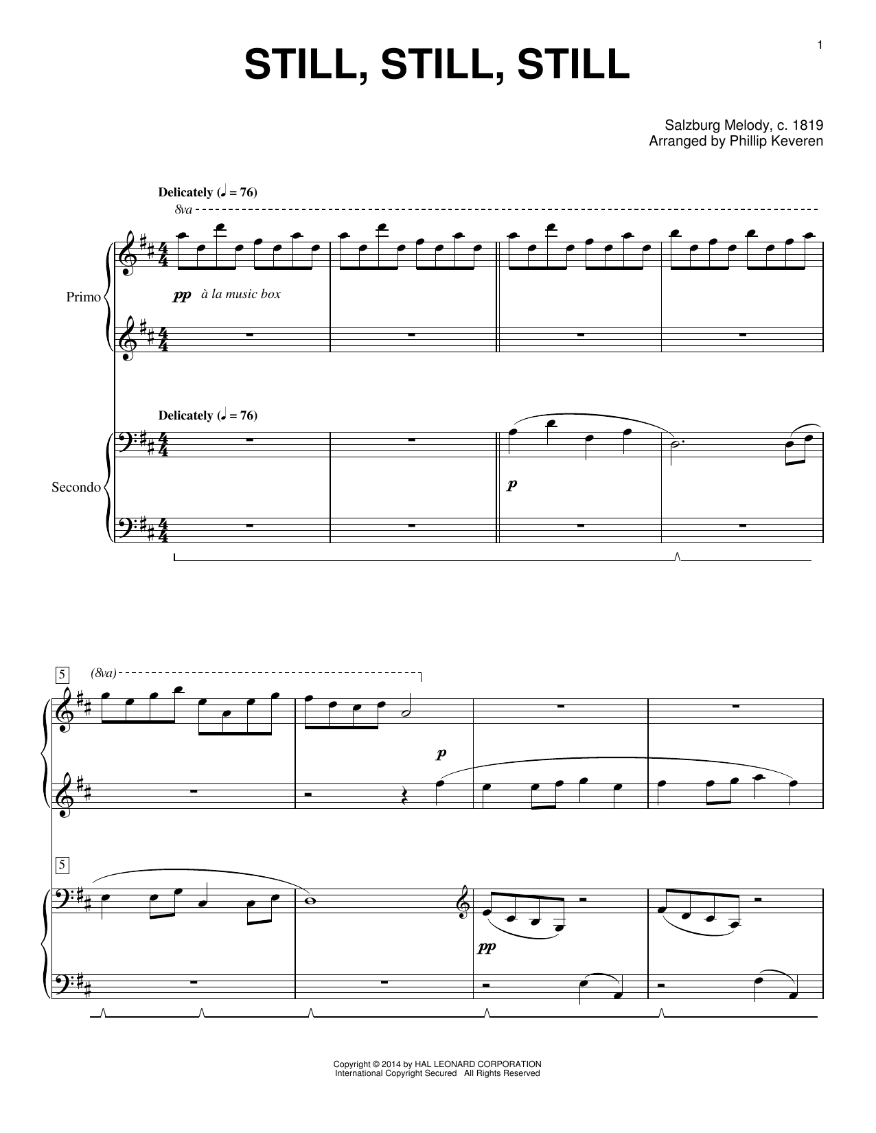 Download Phillip Keveren Still, Still, Still Sheet Music and learn how to play Piano Duet PDF digital score in minutes