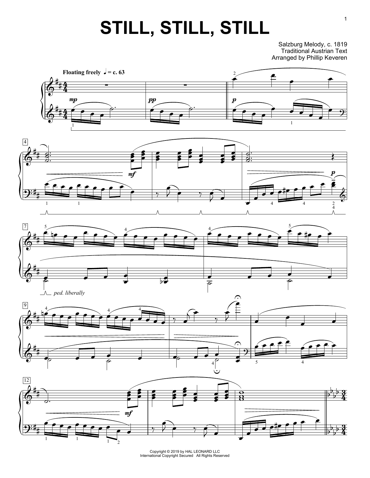 Download Traditional Still, Still, Still [Classical version] (arr. Phillip Keveren) Sheet Music and learn how to play Piano Solo PDF digital score in minutes