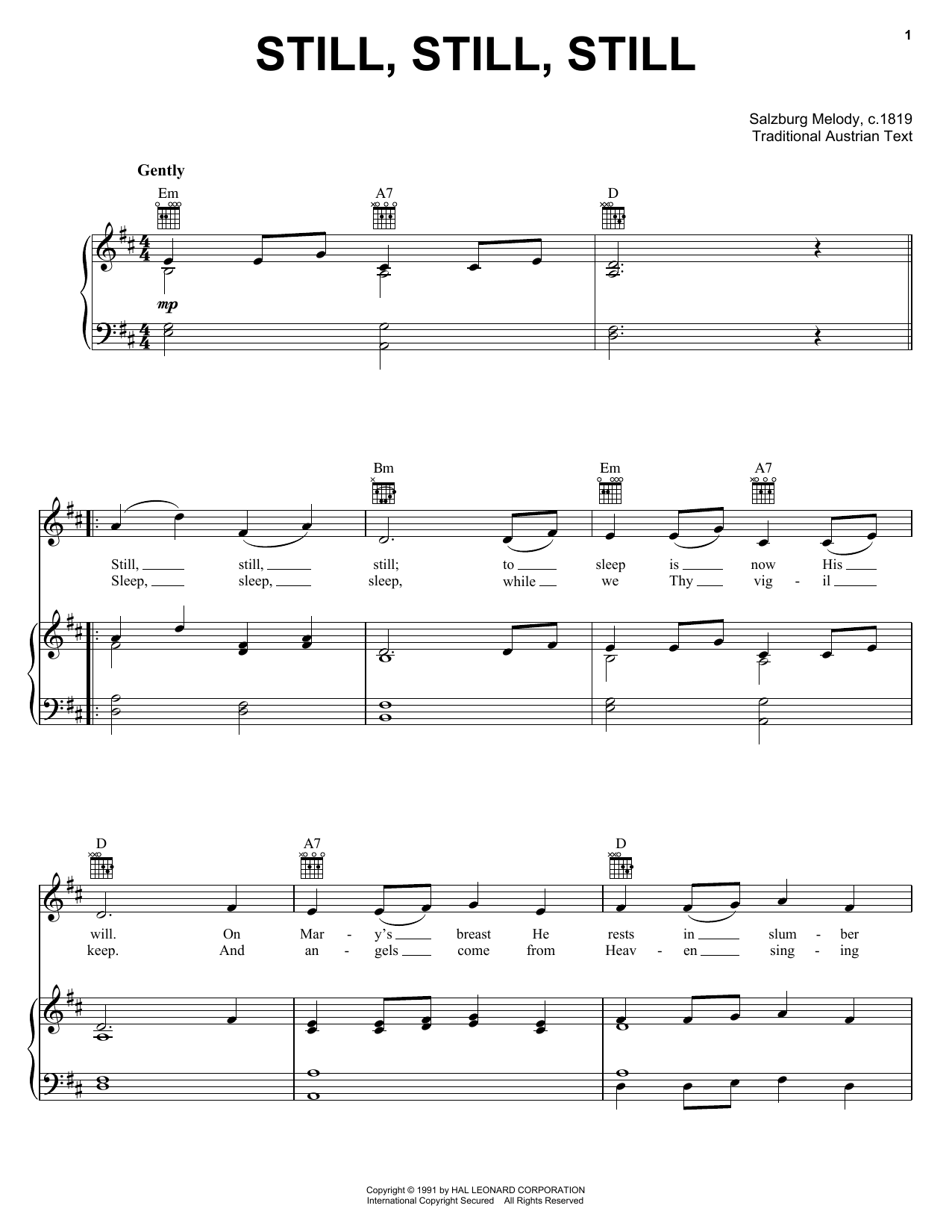 Download Traditional Still, Still, Still Sheet Music and learn how to play Lyrics & Chords PDF digital score in minutes