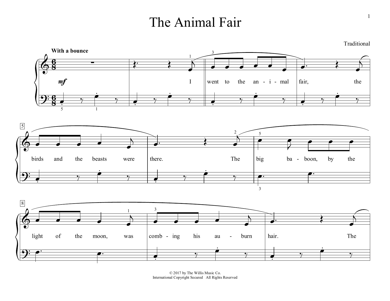 Download Traditional The Animal Fair (arr. Christopher Hussey) Sheet Music and learn how to play Educational Piano PDF digital score in minutes