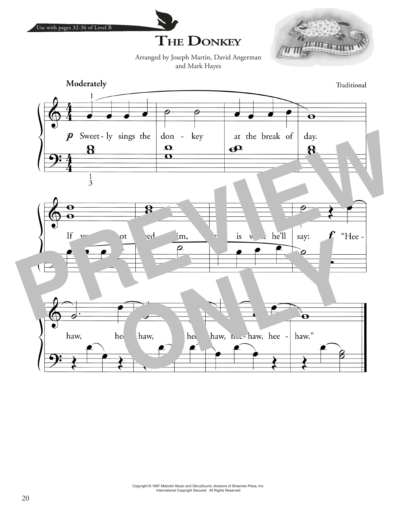 Download Traditional The Donkey Sheet Music and learn how to play Piano Method PDF digital score in minutes