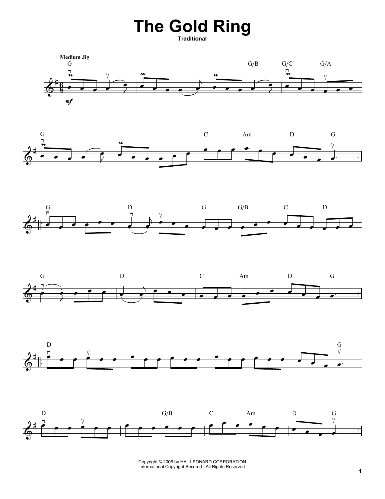 Download Traditional The Gold Ring Sheet Music and learn how to play Violin Solo PDF digital score in minutes