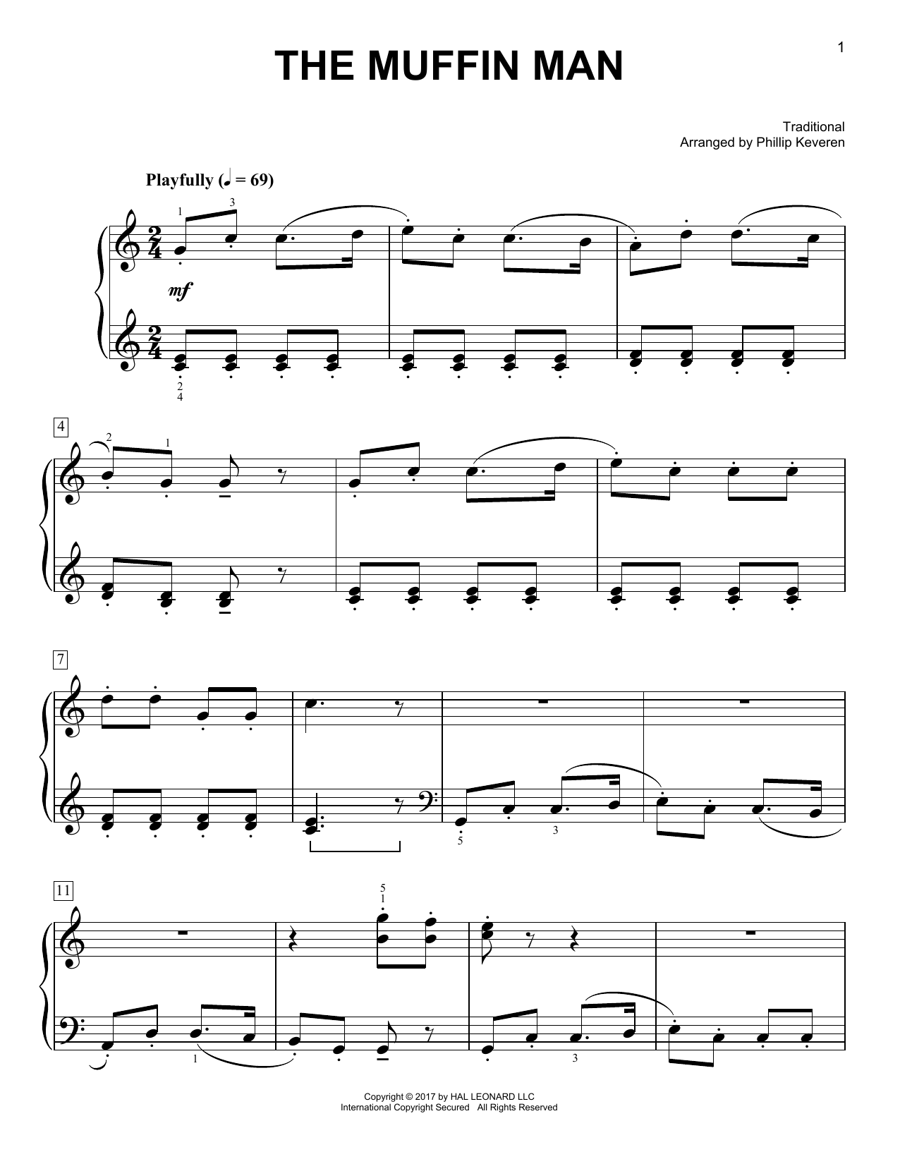 Download Phillip Keveren The Muffin Man Sheet Music and learn how to play Easy Piano PDF digital score in minutes