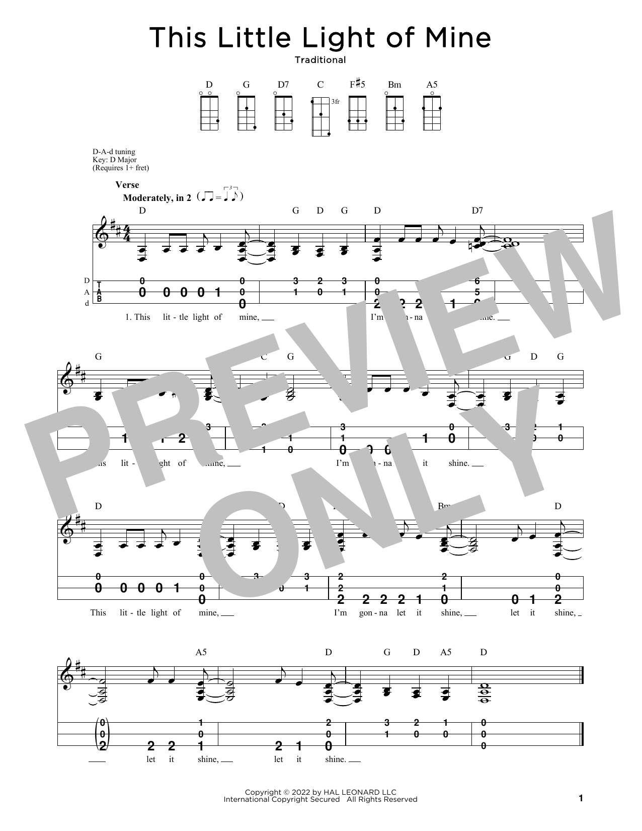 Download Traditional This Little Light Of Mine (arr. Steven B. Eulberg) Sheet Music and learn how to play Dulcimer PDF digital score in minutes
