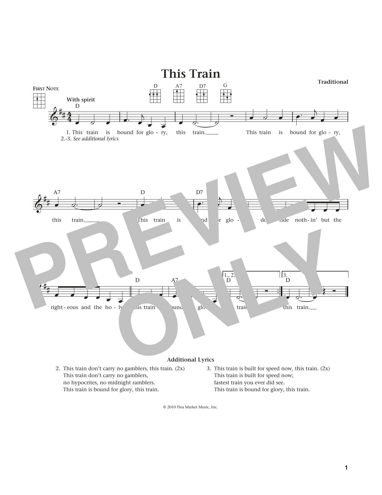 Download Traditional This Train Sheet Music and learn how to play Ukulele PDF digital score in minutes