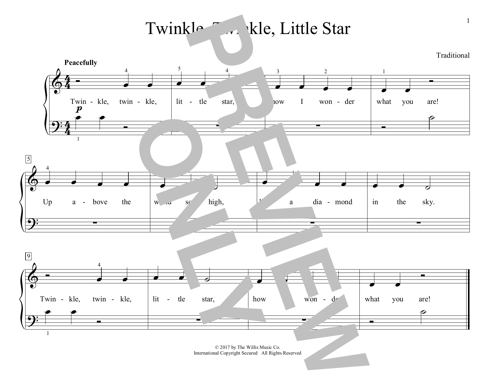 Download Traditional Twinkle, Twinkle, Little Star (arr. Christopher Hussey) Sheet Music and learn how to play Educational Piano PDF digital score in minutes