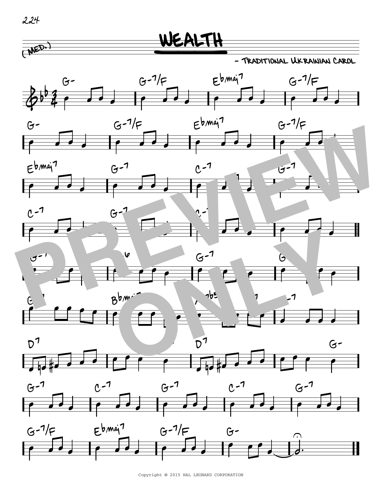 Download Traditional Ukrainian Carol Wealth Sheet Music and learn how to play Real Book – Melody, Lyrics & Chords PDF digital score in minutes