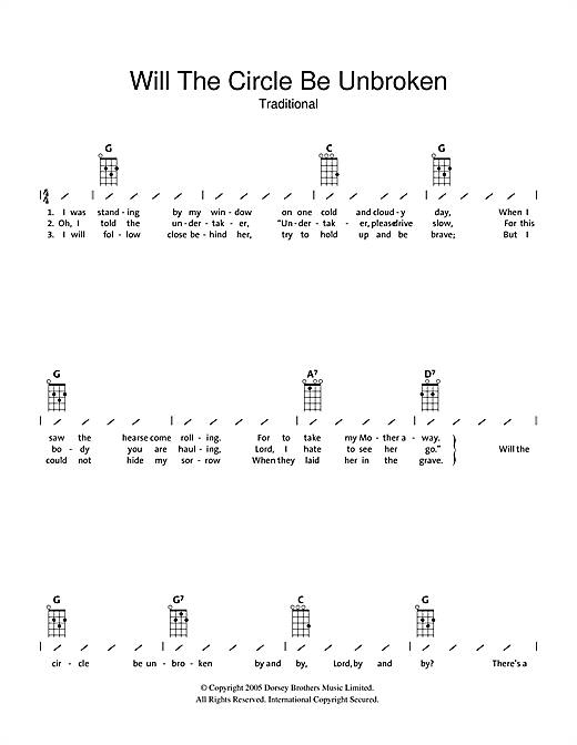 will the circle be unbroken guitar chords