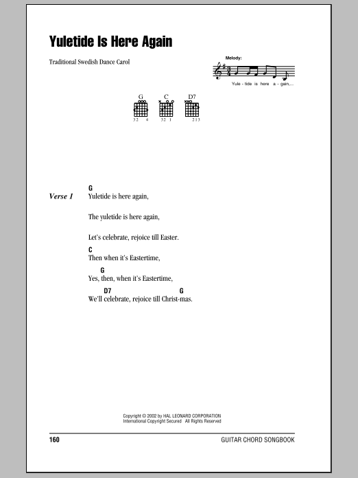 Download Traditional Yuletide Is Here Again Sheet Music and learn how to play Ukulele with strumming patterns PDF digital score in minutes