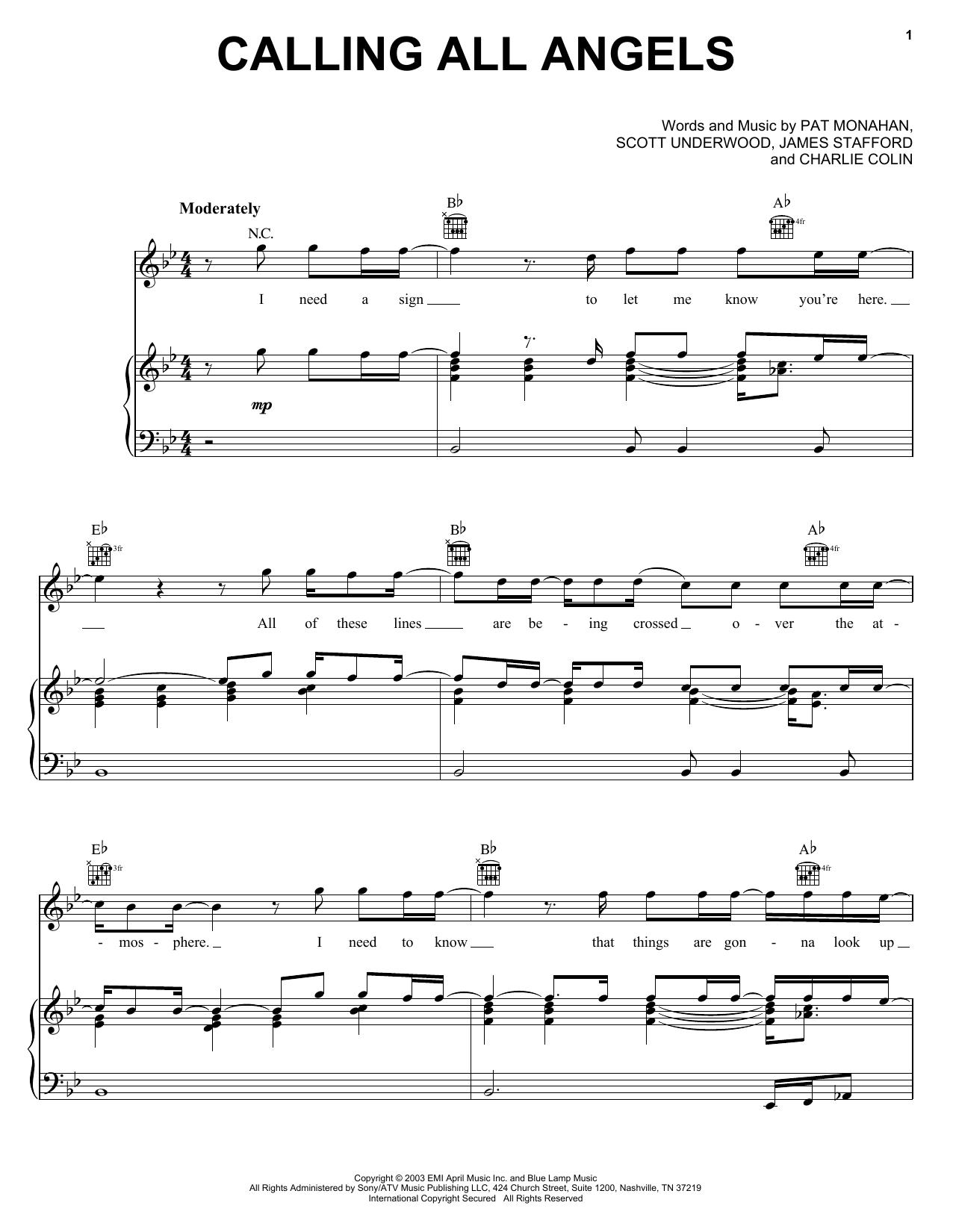 Download Train Calling All Angels Sheet Music and learn how to play Guitar Tab PDF digital score in minutes