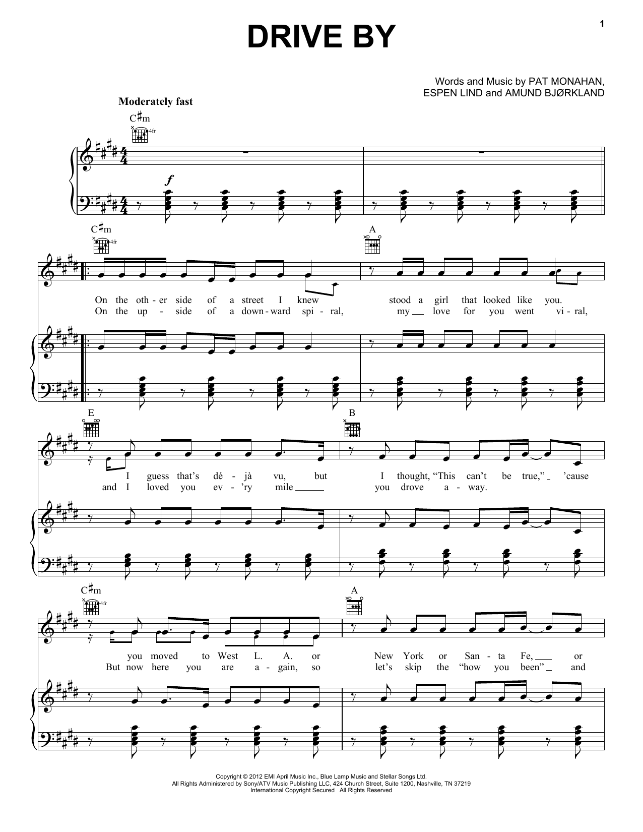 Download Train Drive By Sheet Music and learn how to play Easy Guitar Tab PDF digital score in minutes