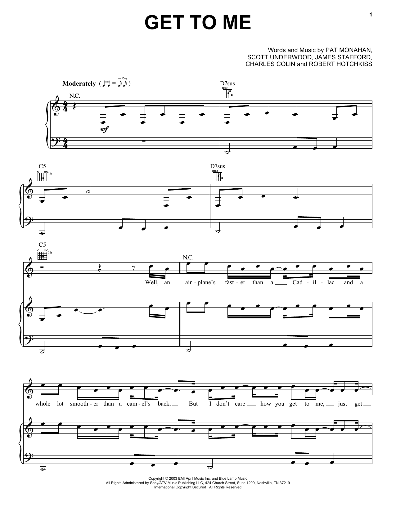 Download Train Get To Me Sheet Music and learn how to play Piano, Vocal & Guitar (Right-Hand Melody) PDF digital score in minutes