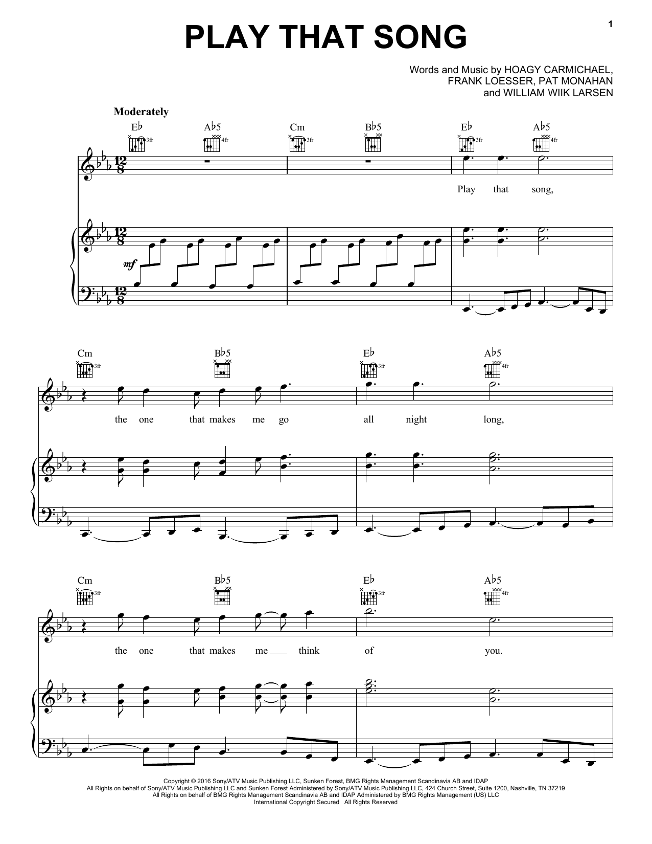 Download Train Play That Song Sheet Music and learn how to play Piano, Vocal & Guitar (Right-Hand Melody) PDF digital score in minutes