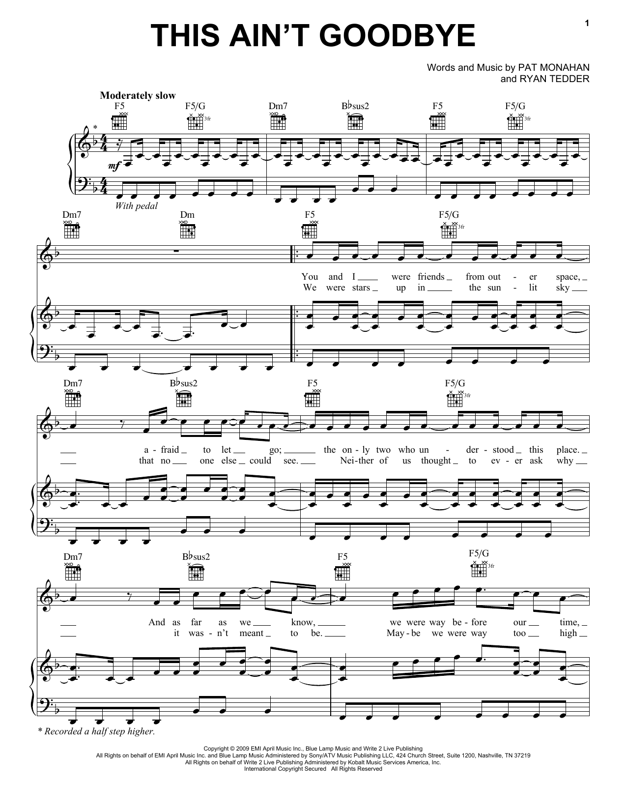 Download Train This Ain't Goodbye Sheet Music and learn how to play Piano, Vocal & Guitar (Right-Hand Melody) PDF digital score in minutes