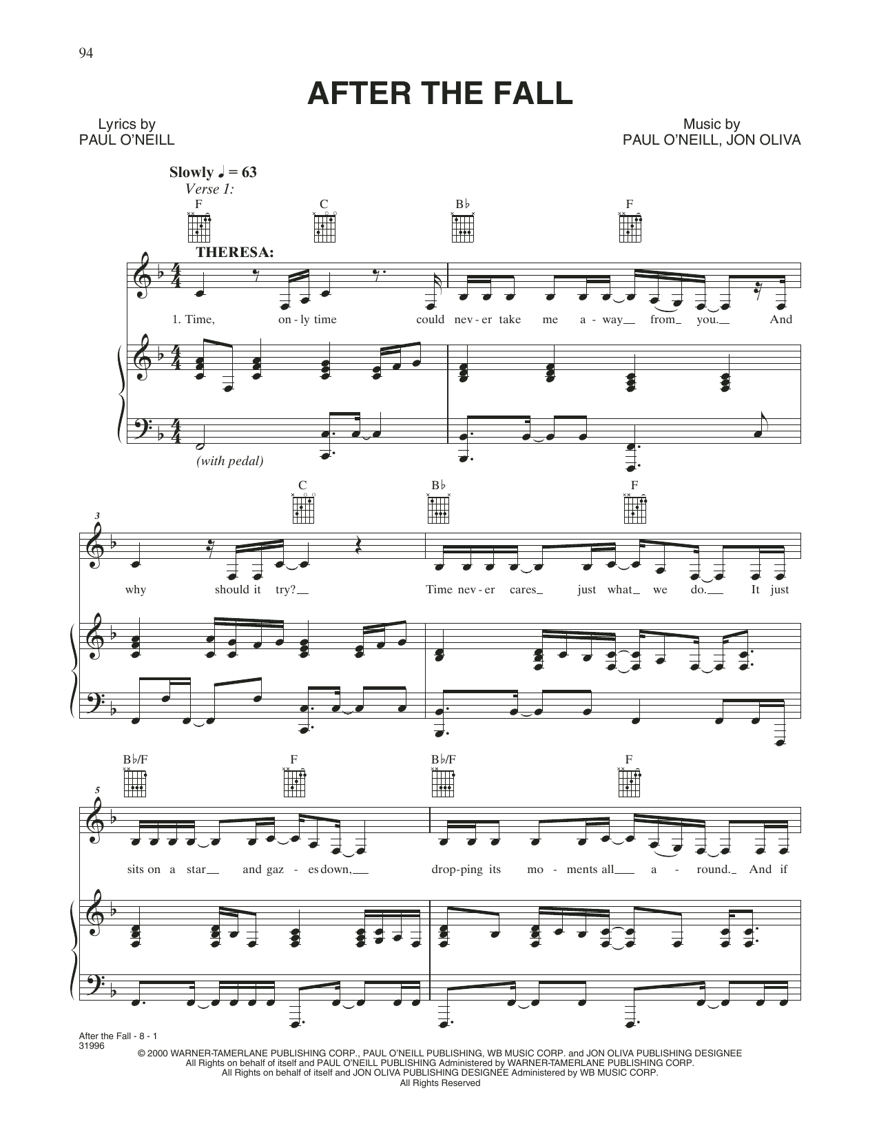 Download Trans-Siberian Orchestra After The Fall Sheet Music and learn how to play Piano, Vocal & Guitar Chords (Right-Hand Melody) PDF digital score in minutes