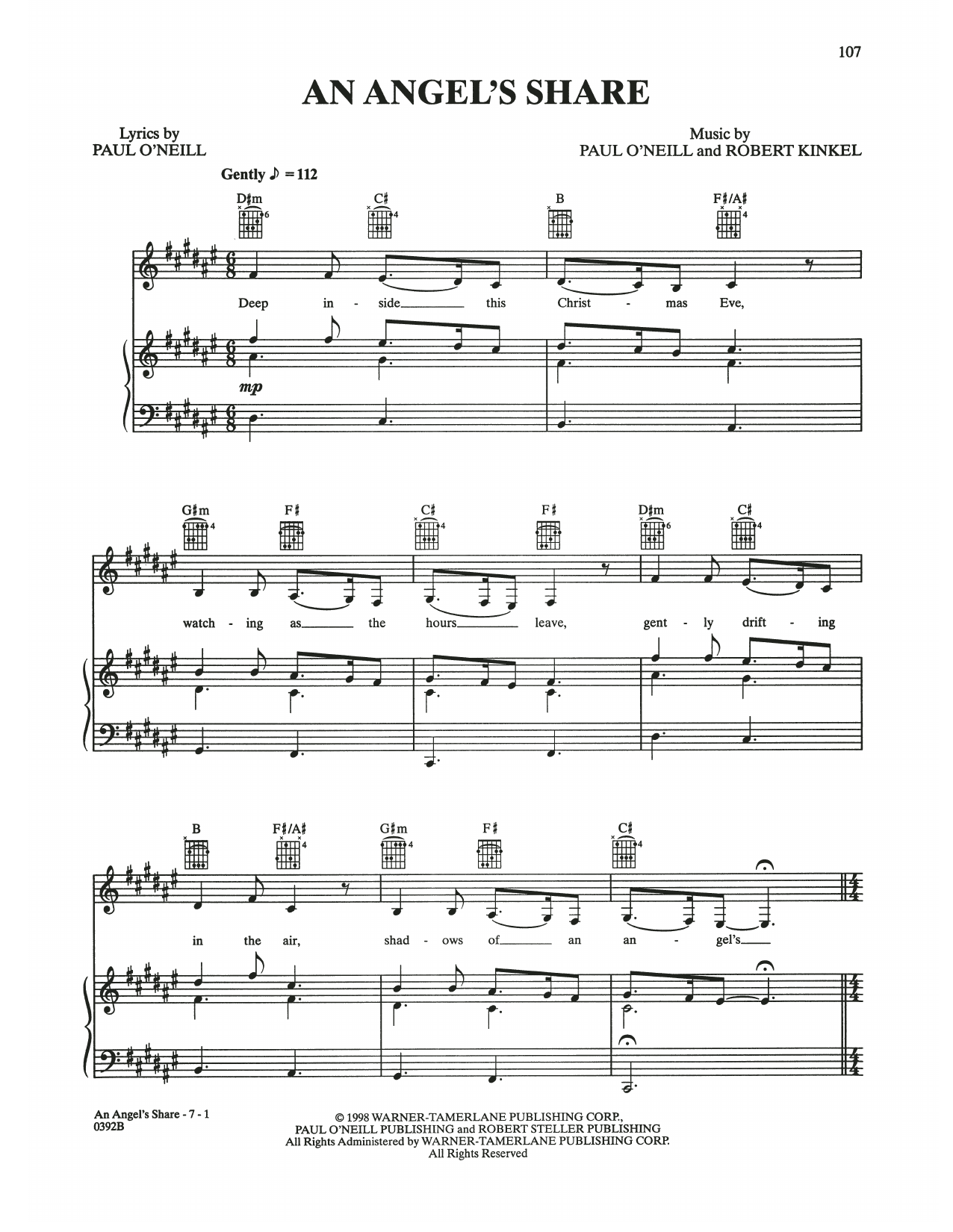 Download Trans-Siberian Orchestra An Angel's Share Sheet Music and learn how to play Piano, Vocal & Guitar Chords (Right-Hand Melody) PDF digital score in minutes