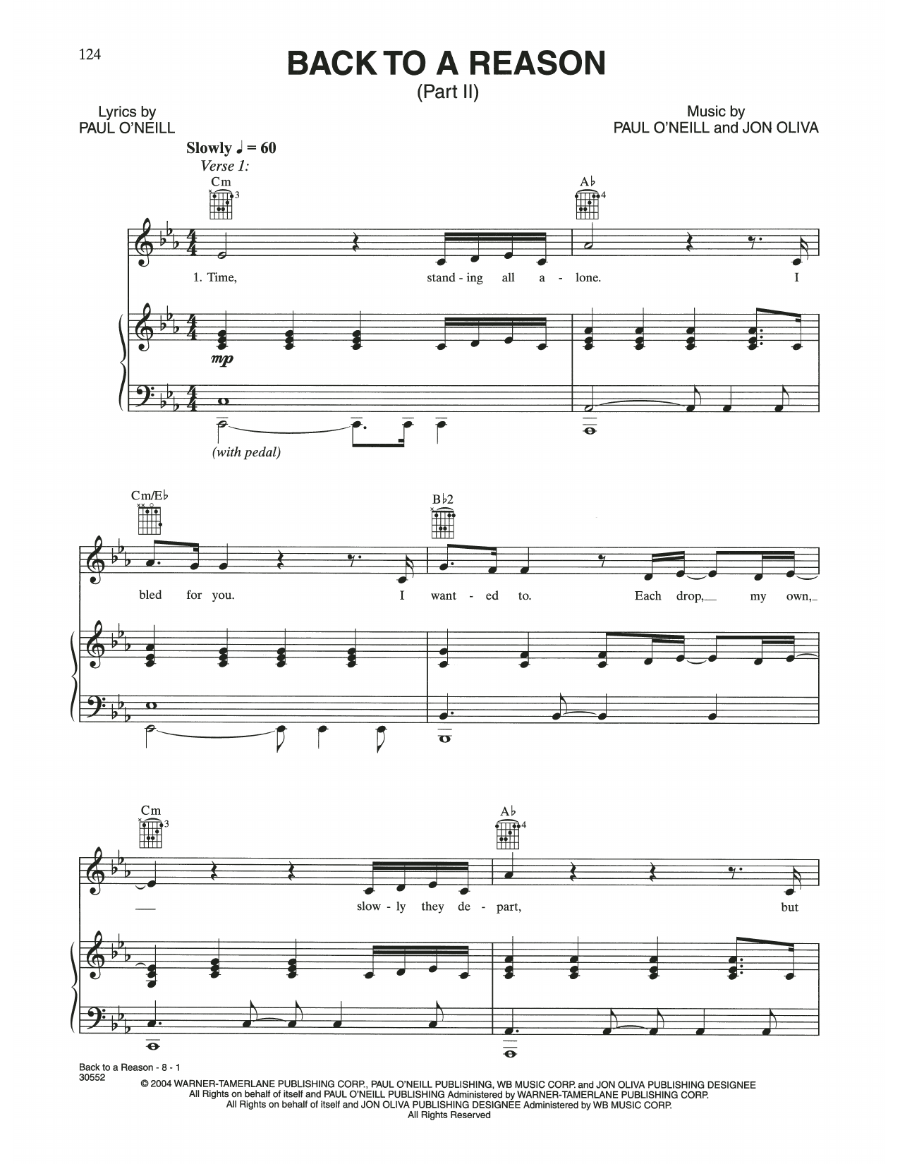 Download Trans-Siberian Orchestra Back To A Reason Sheet Music and learn how to play Piano, Vocal & Guitar Chords (Right-Hand Melody) PDF digital score in minutes