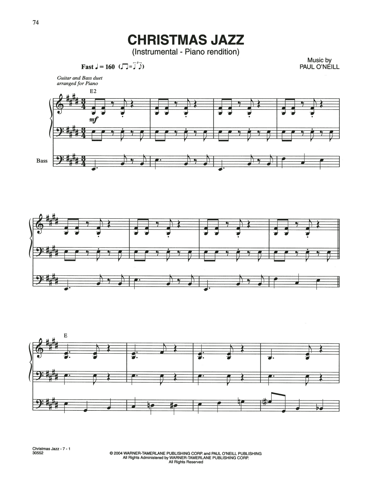 Download Trans-Siberian Orchestra Christmas Jazz Sheet Music and learn how to play Guitar Tab PDF digital score in minutes