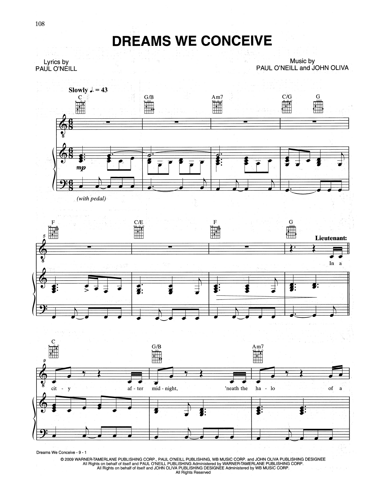 Download Trans-Siberian Orchestra Dreams We Conceive Sheet Music and learn how to play Piano, Vocal & Guitar Chords (Right-Hand Melody) PDF digital score in minutes