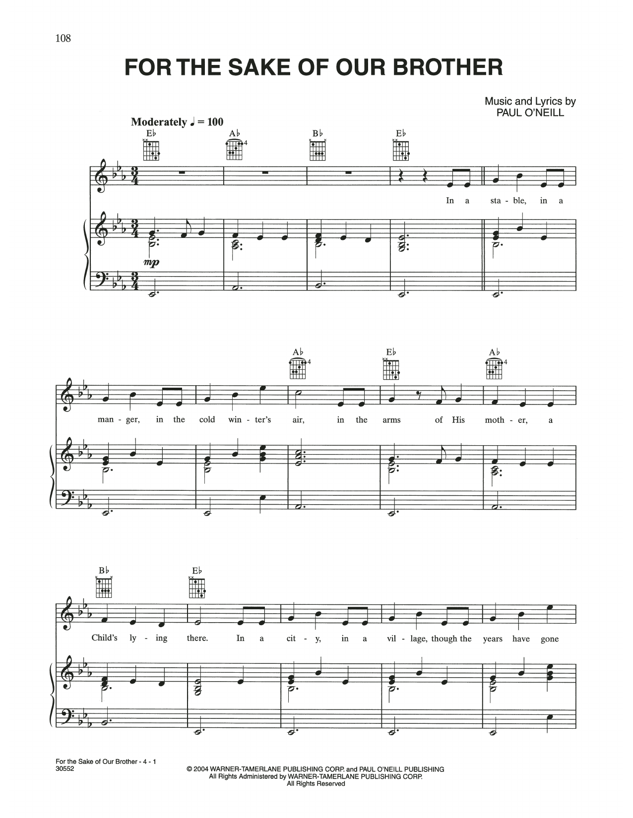 Download Trans-Siberian Orchestra For The Sake Of Our Brother Sheet Music and learn how to play Piano, Vocal & Guitar Chords (Right-Hand Melody) PDF digital score in minutes