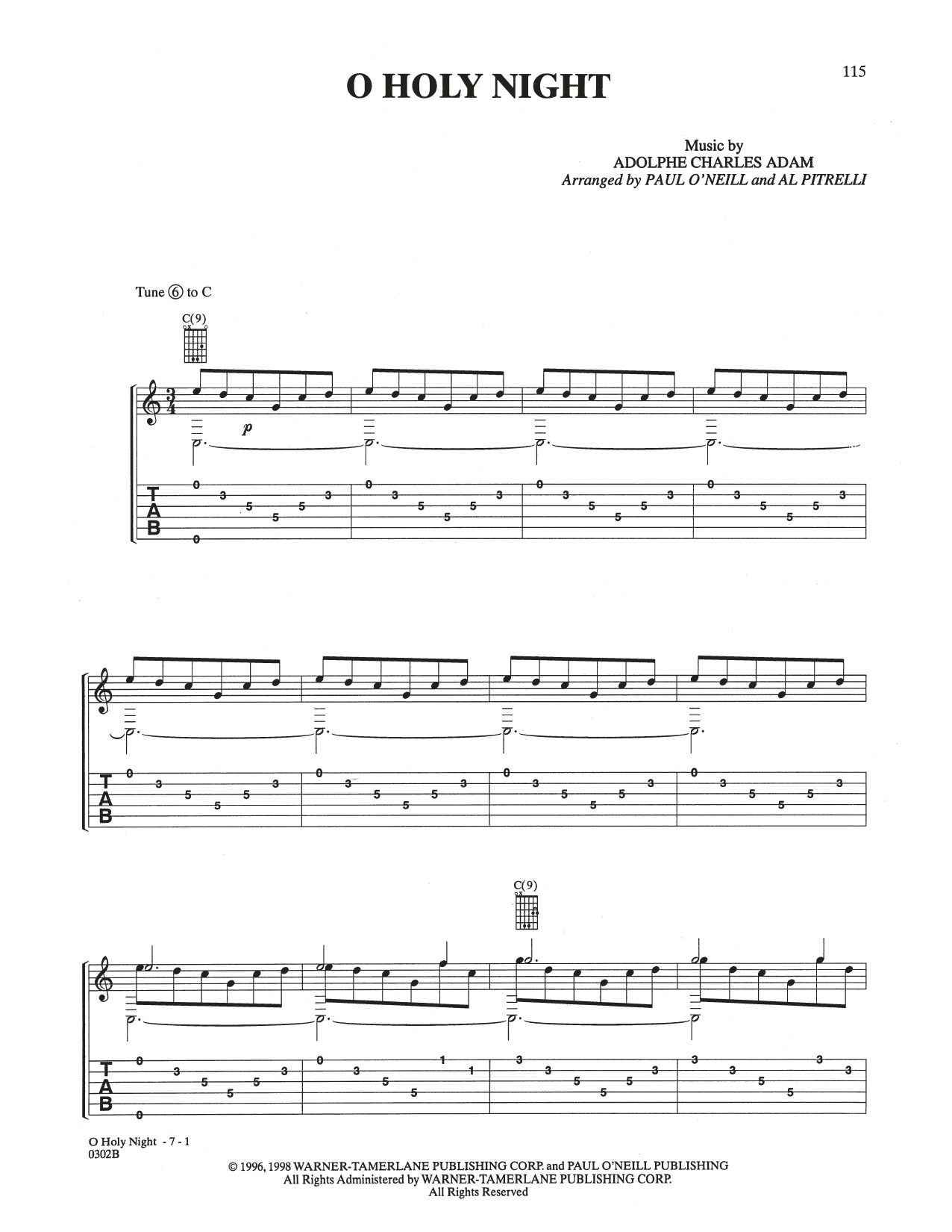 Download Trans-Siberian Orchestra O Holy Night Sheet Music and learn how to play Guitar Tab PDF digital score in minutes