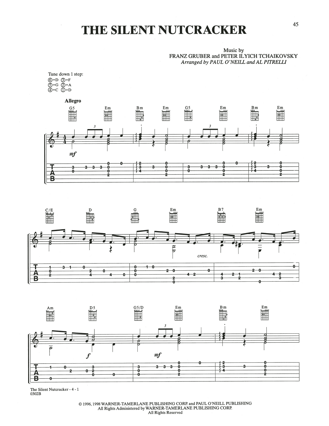 Download Trans-Siberian Orchestra The Silent Nutcracker Sheet Music and learn how to play Guitar Tab PDF digital score in minutes