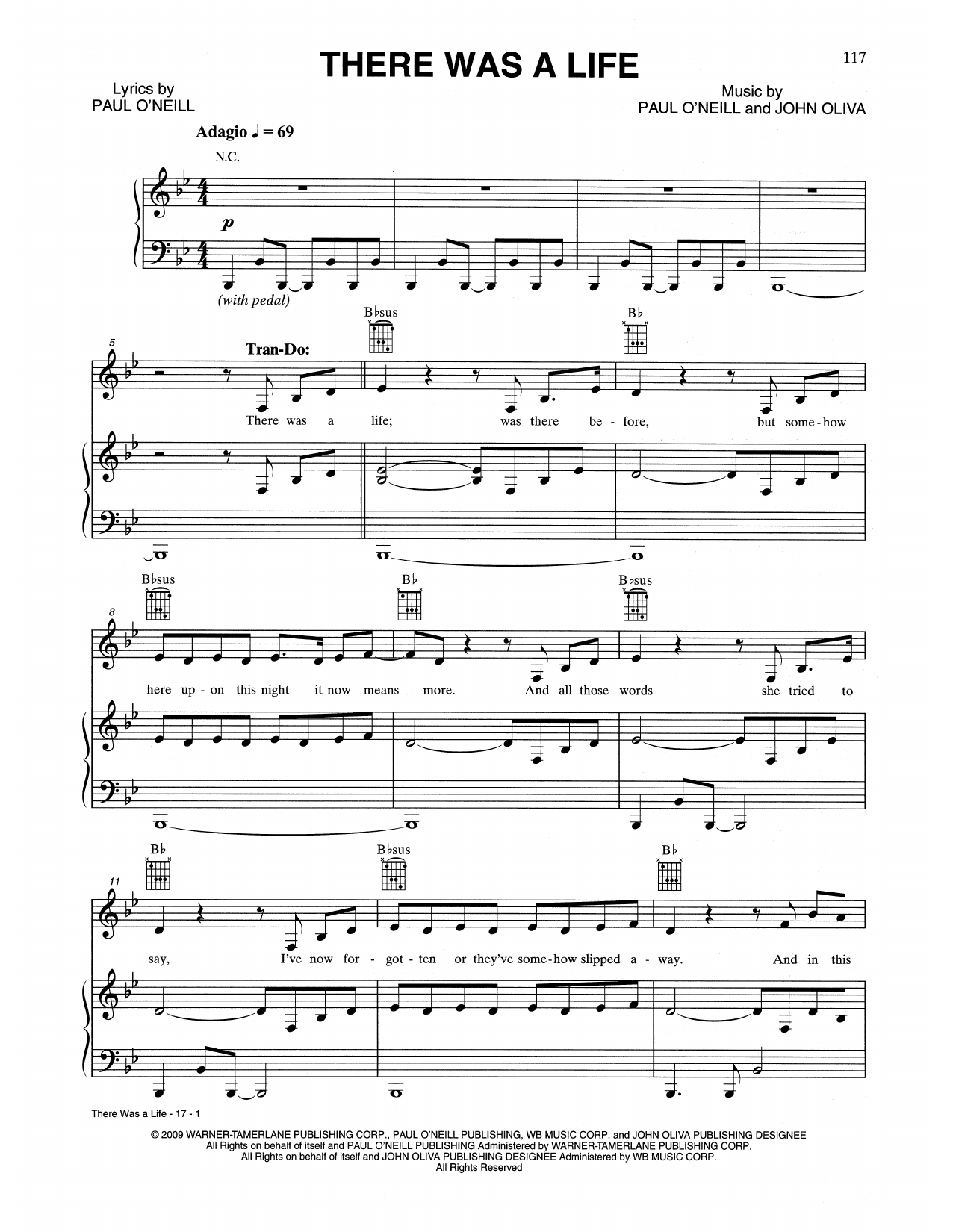 Download Trans-Siberian Orchestra There Was A Life Sheet Music and learn how to play Piano, Vocal & Guitar Chords (Right-Hand Melody) PDF digital score in minutes