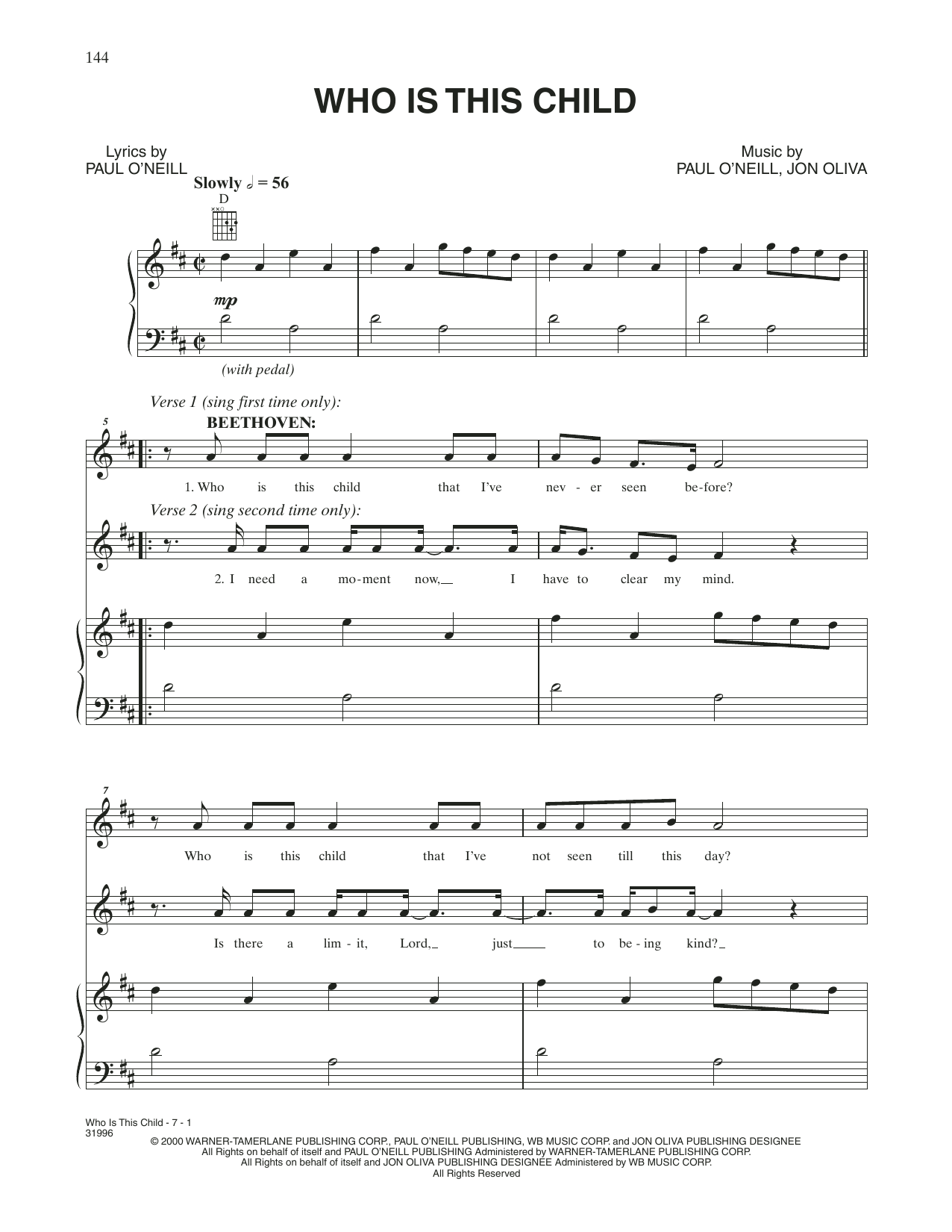 Download Trans-Siberian Orchestra Who Is This Child Sheet Music and learn how to play Piano, Vocal & Guitar Chords (Right-Hand Melody) PDF digital score in minutes