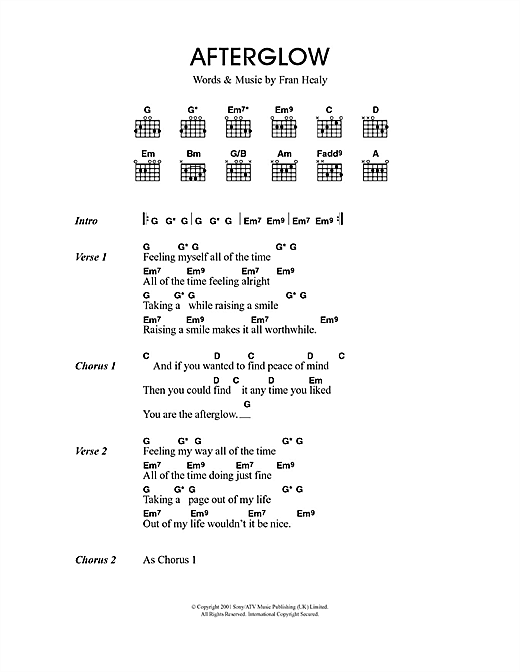 Download Travis Afterglow Sheet Music and learn how to play Guitar Tab PDF digital score in minutes