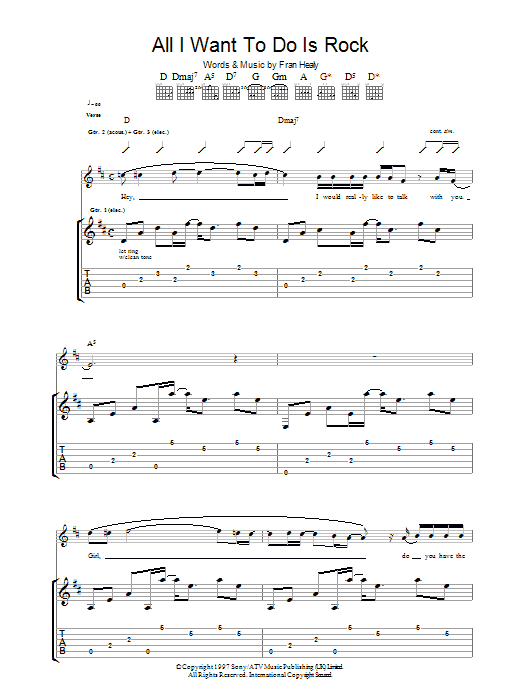 Download Travis All I Want To Do Is Rock Sheet Music and learn how to play Lyrics & Chords PDF digital score in minutes