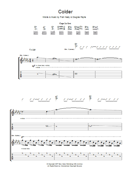 Download Travis Colder Sheet Music and learn how to play Guitar Tab PDF digital score in minutes