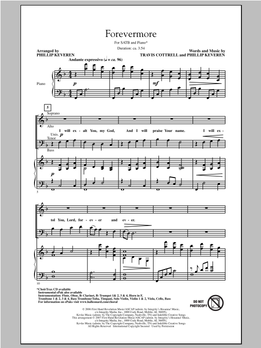 Download Phillip Keveren Forevermore Sheet Music and learn how to play SATB PDF digital score in minutes