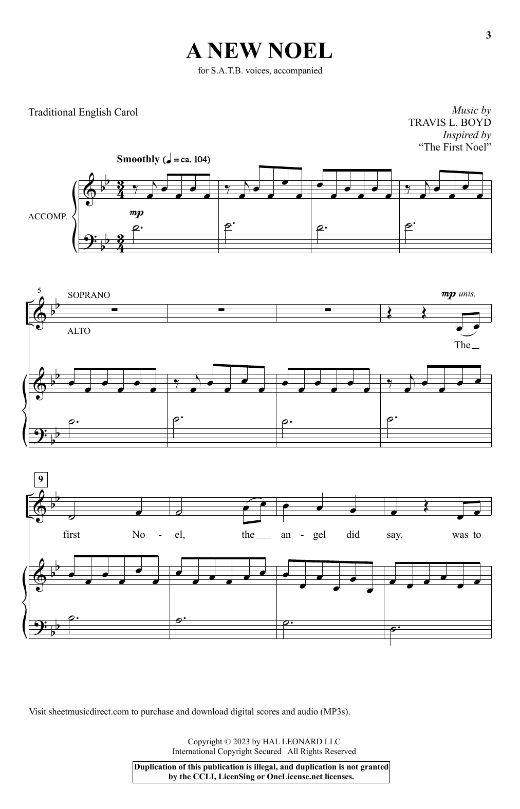 Download Travis L. Boyd A New Noel Sheet Music and learn how to play SATB Choir PDF digital score in minutes
